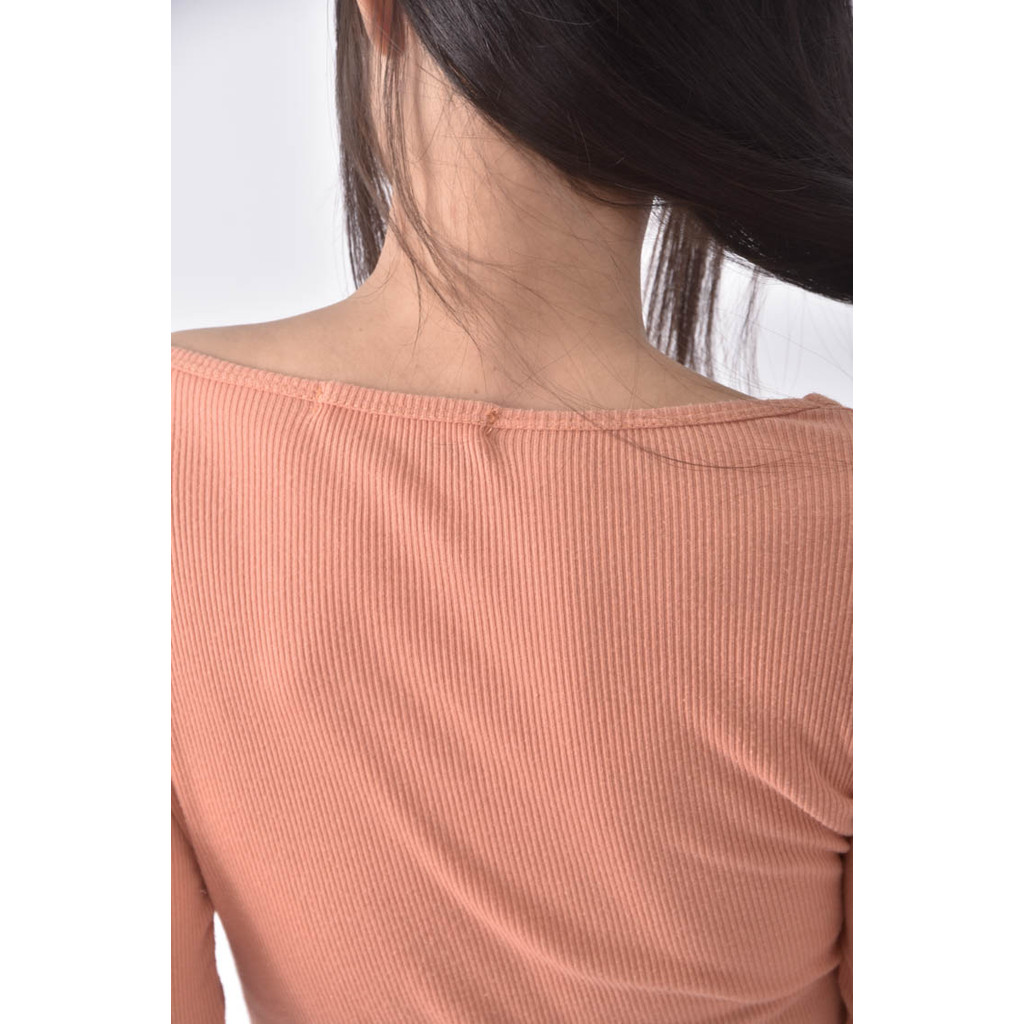(S) 【又又私服】lulu s素面橘色長袖上衣二手衣, , large