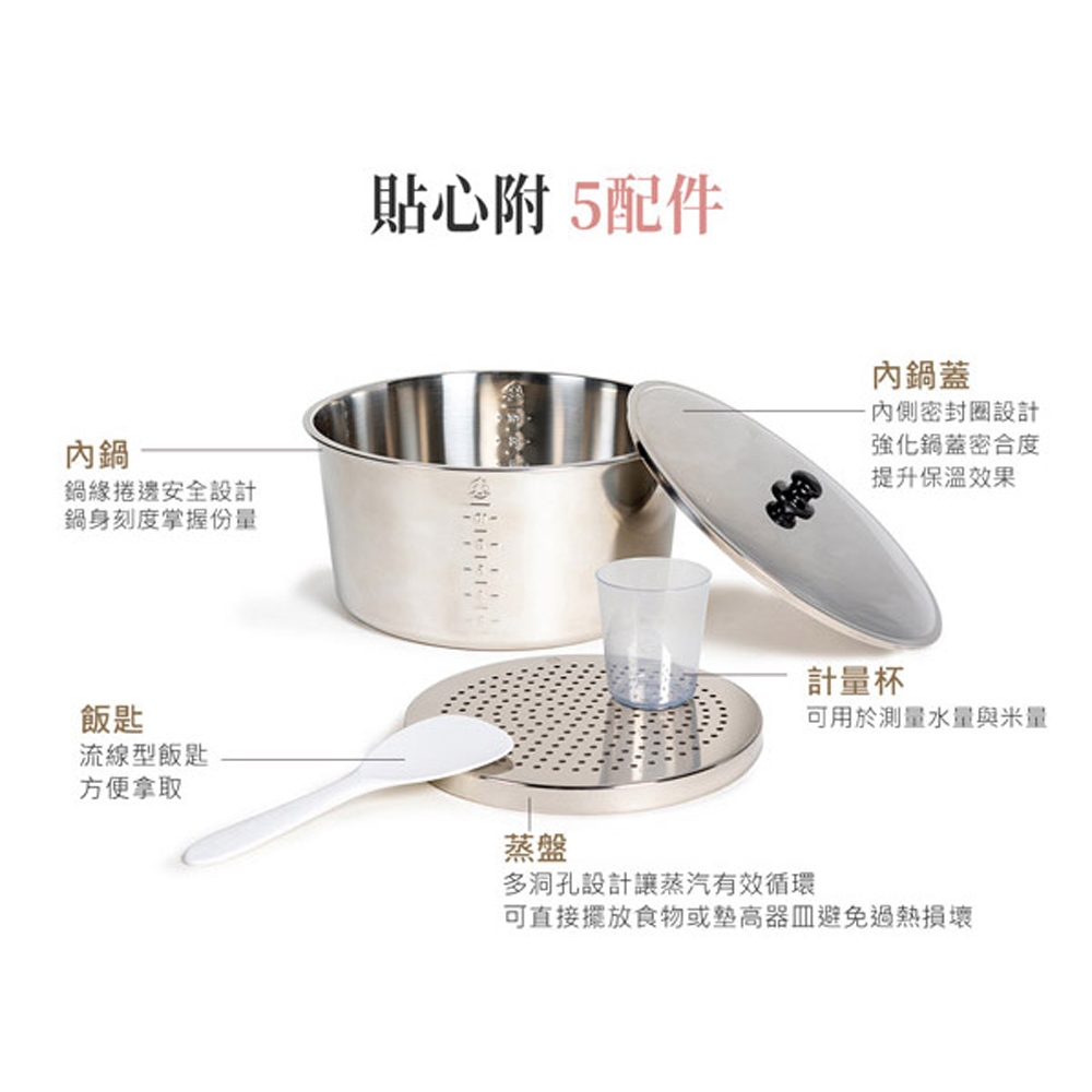 TATUNG 大同6人份電壓220V全不鏽鋼電鍋(僅國外適用)TAC-06I-NMV2, , large