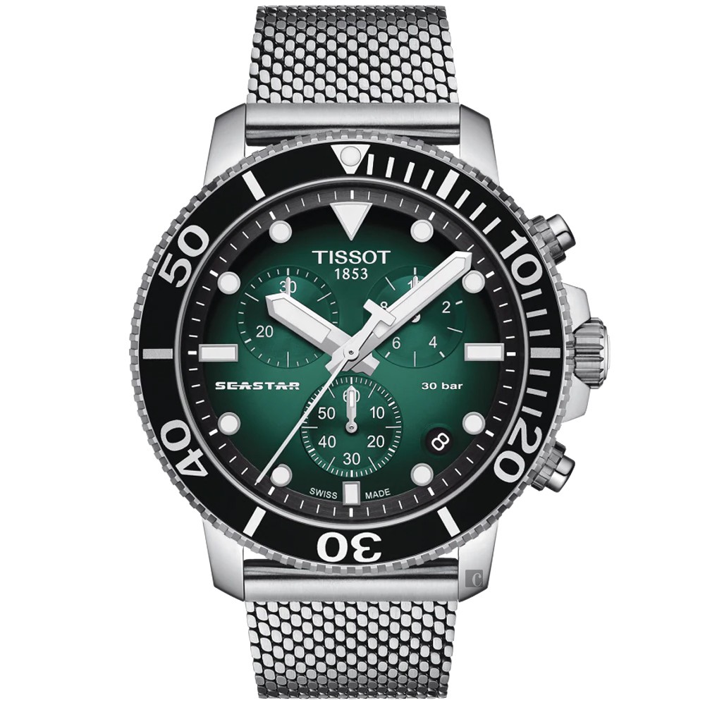 TISSOT 天梭 Seastar 1000 海洋之星300米潛水石英計時手錶 T1204171109100, , large