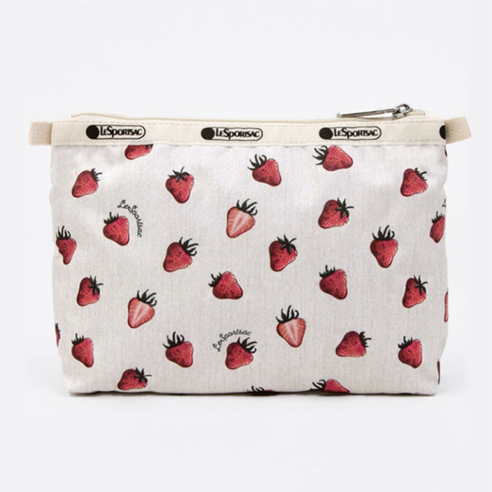 |快速出貨|Lesportsac Cosmetic Clutch 雙層拉鍊收納化妝包 送禮推薦-莓果輕舞, , large