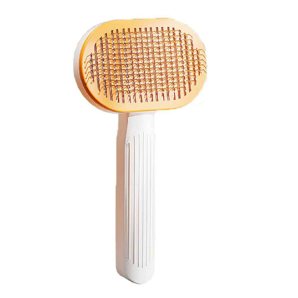 摩達客寵物-馬卡龍系橢圓貓耳按壓式美容圓珠針梳理毛梳-三色可選/寵物梳浮毛梳嚕貓嚕狗紓壓神器貓狗適用, , large