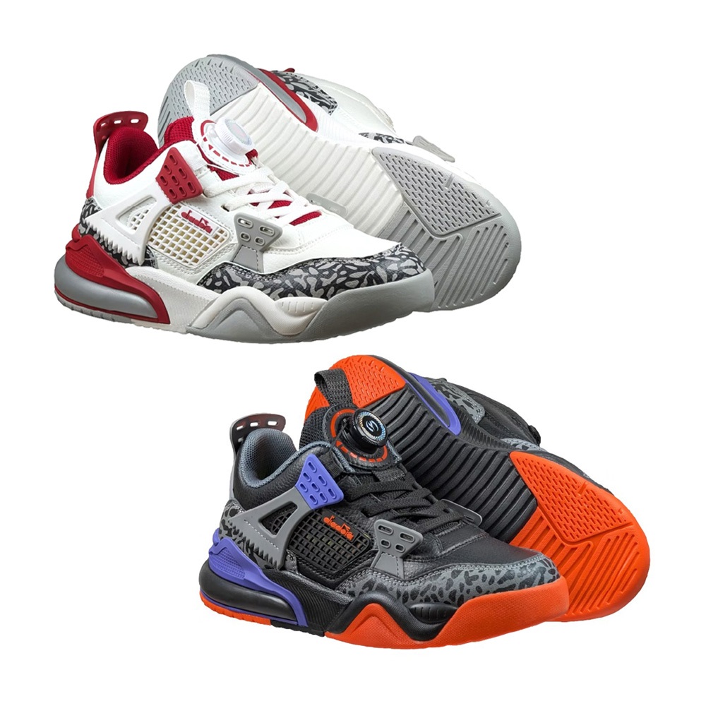 DIADORA迪亞多那 陸戰隊大童籃球鞋 童運動鞋 童鞋 寬楦 輕量 保護後跟 吸震 緩衝 穩定 抗菌 除臭 白紅 黑藍, , large