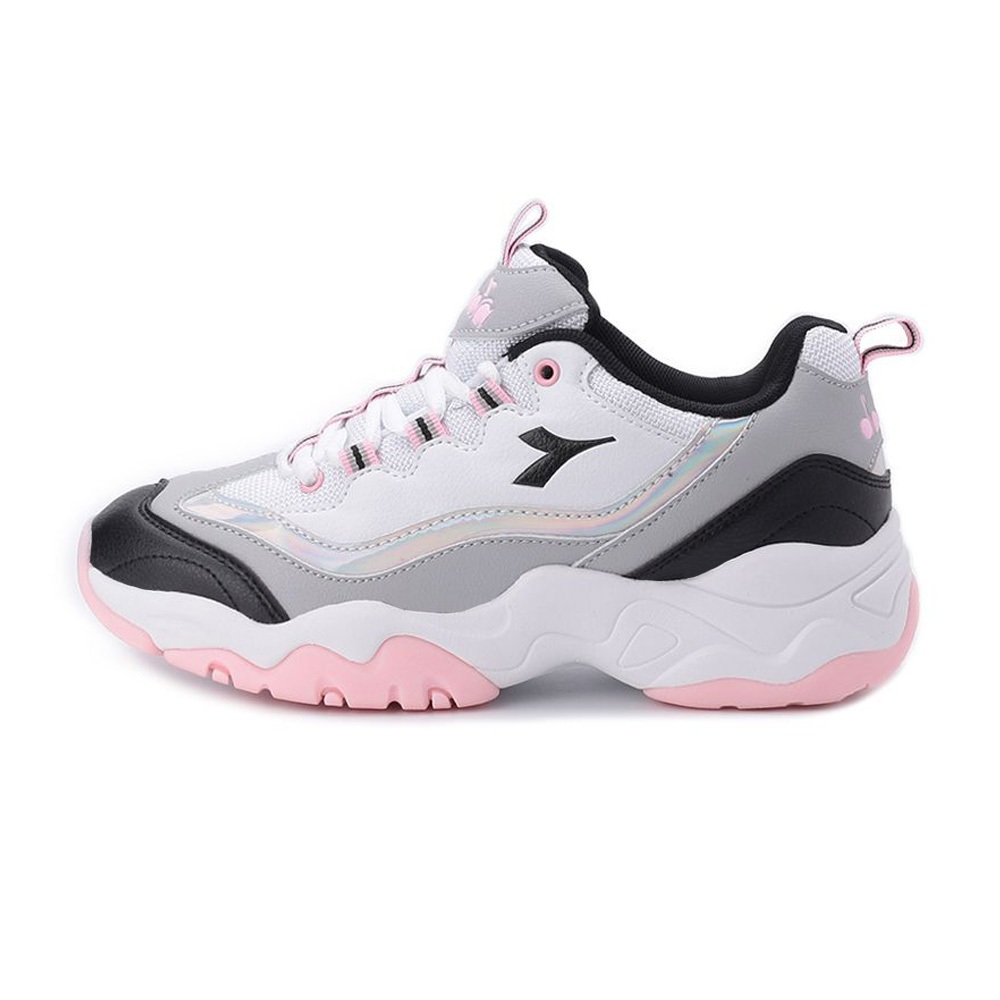 DIADORA迪亞多那 厚底時尚運動鞋 女運動鞋 休閒鞋 百搭 透氣 保護後跟 修飾腿部 耐磨 止滑 穩定 黑白 灰粉, , large