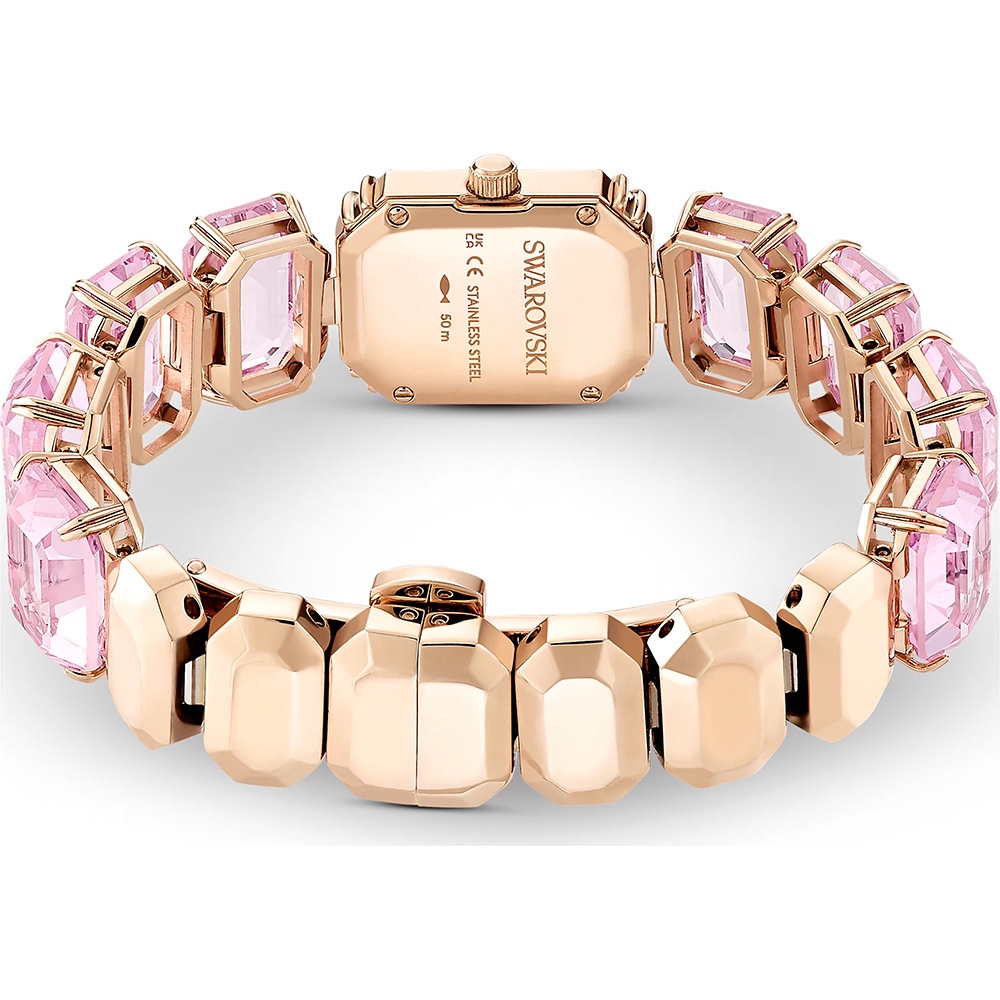 SWAROVSKI 施華洛世奇 八角方形水晶手鍊手錶 女錶-粉紅色/23x17mm(5630837), , large