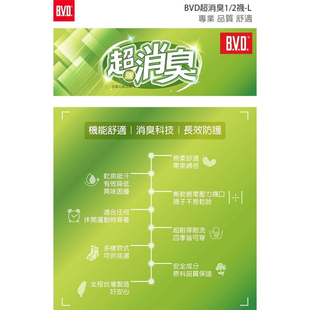 【BVD】超消臭1/2襪5入-L<深藍>B629 襪子 短襪 抑菌除臭襪, , large