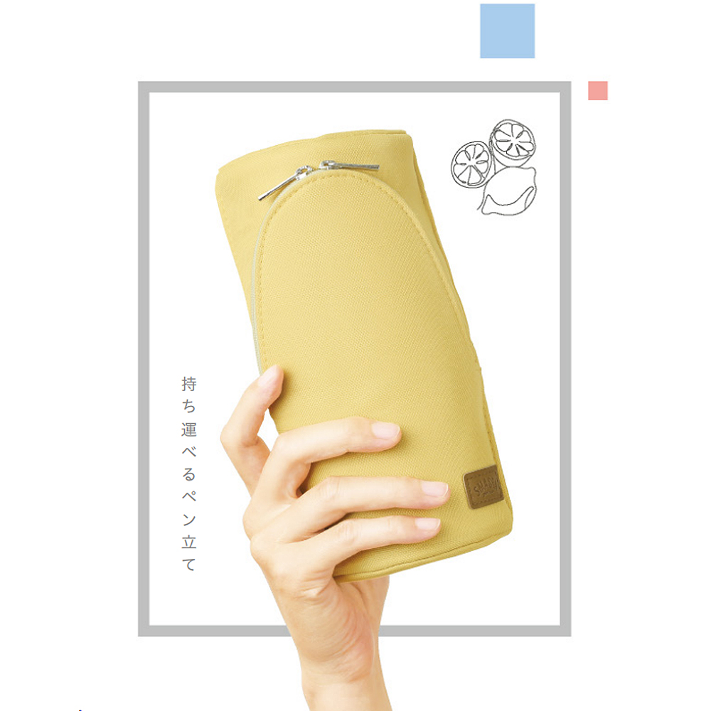 【龍品文創】日本SONIC  FD-8265 五感色立式磁吸筆袋-GL晨霧抹茶灰, , large