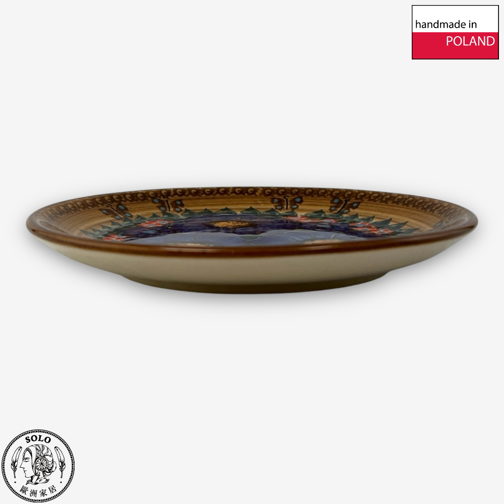 【SOLO Vintage】Cerraf Polish Pottery 17cm Dessert Plate Round Plate Butterfly Whispers at Twilight Series Made in Poland, , large
