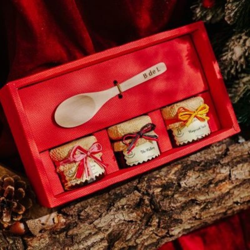 B de L 小銅鍋法式手工頂級果醬 迷你瓶3入禮盒(玫瑰花瓣、草莓薄荷胡椒、芒果香草), , large