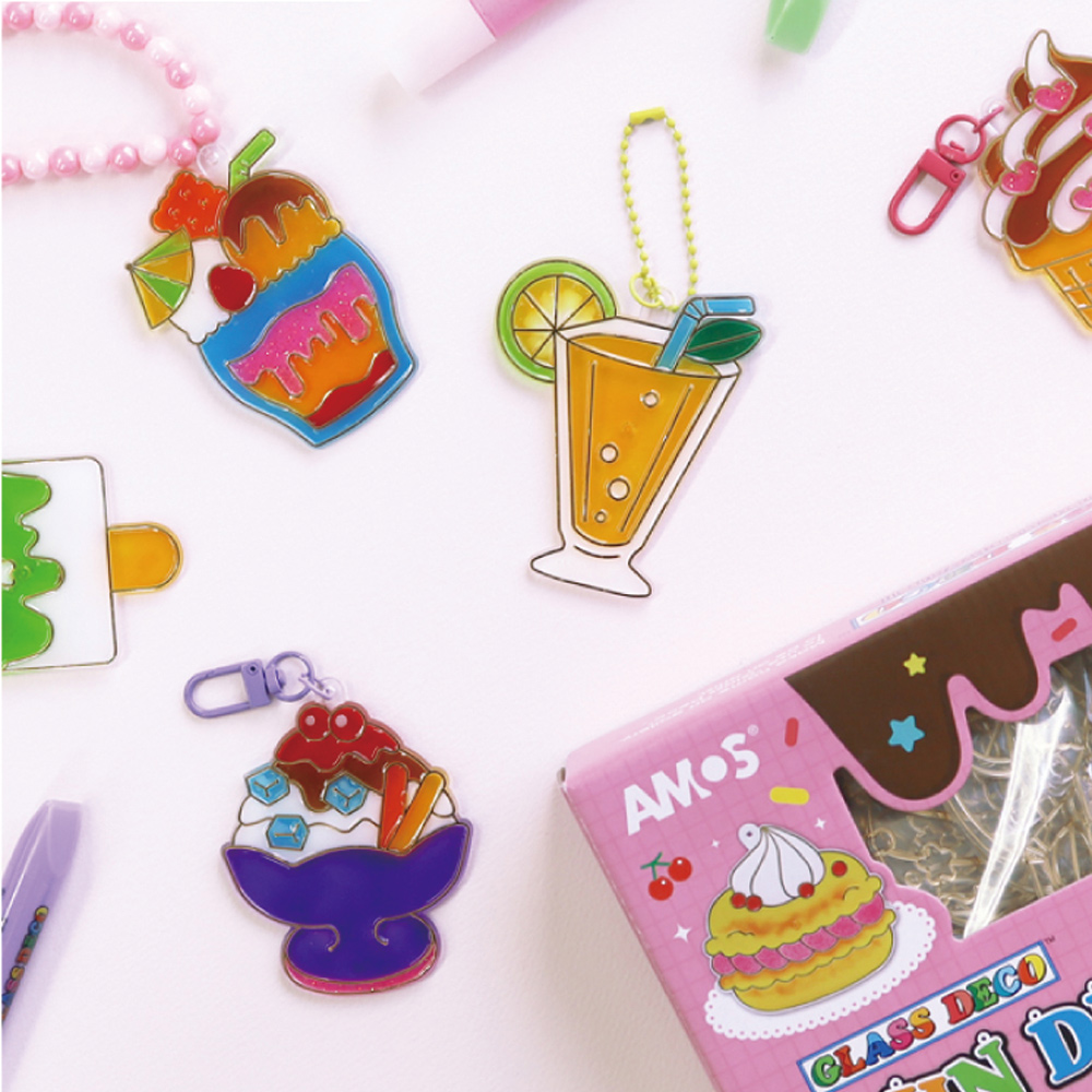 【韓國AMOS】10色甜點蛋糕主題 模型版DIY玻璃彩繪組, , large