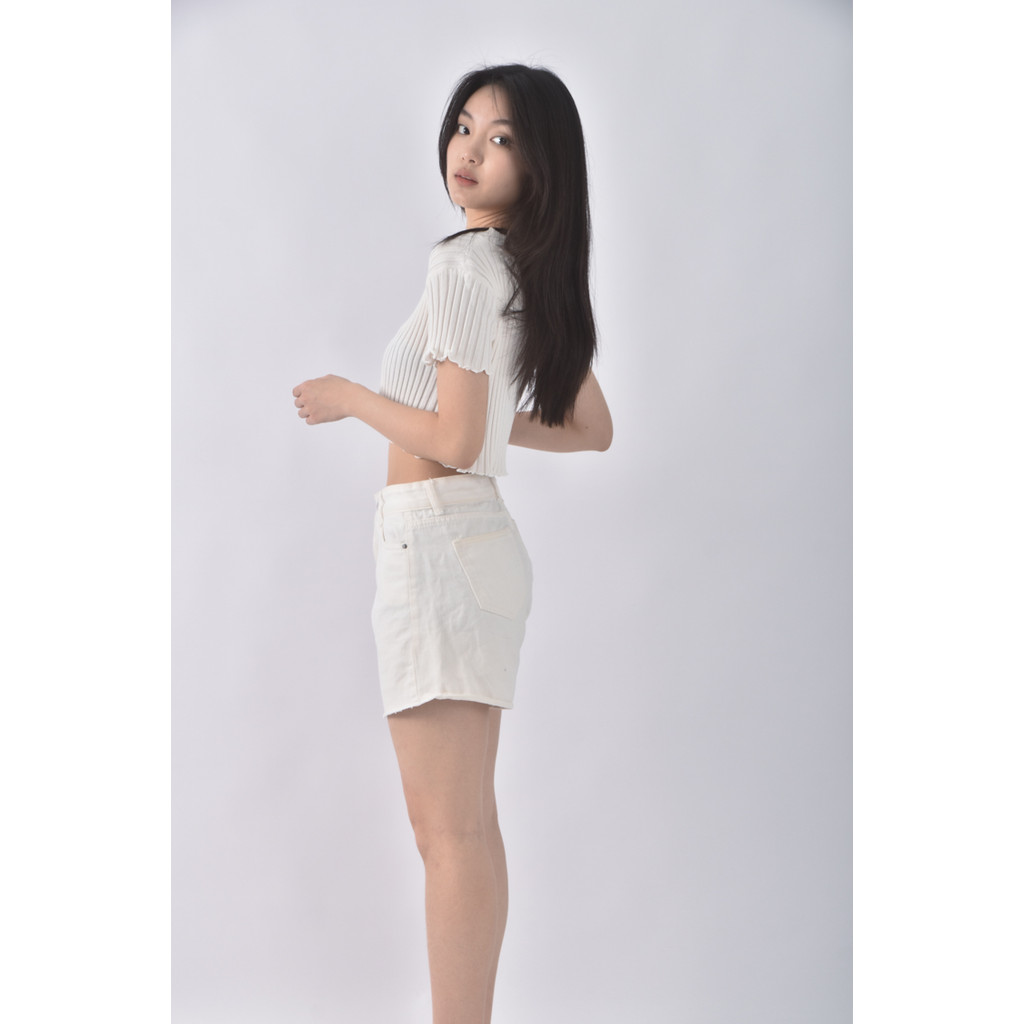 (M) fashion girl高腰質感杏色短褲二手衣, , large