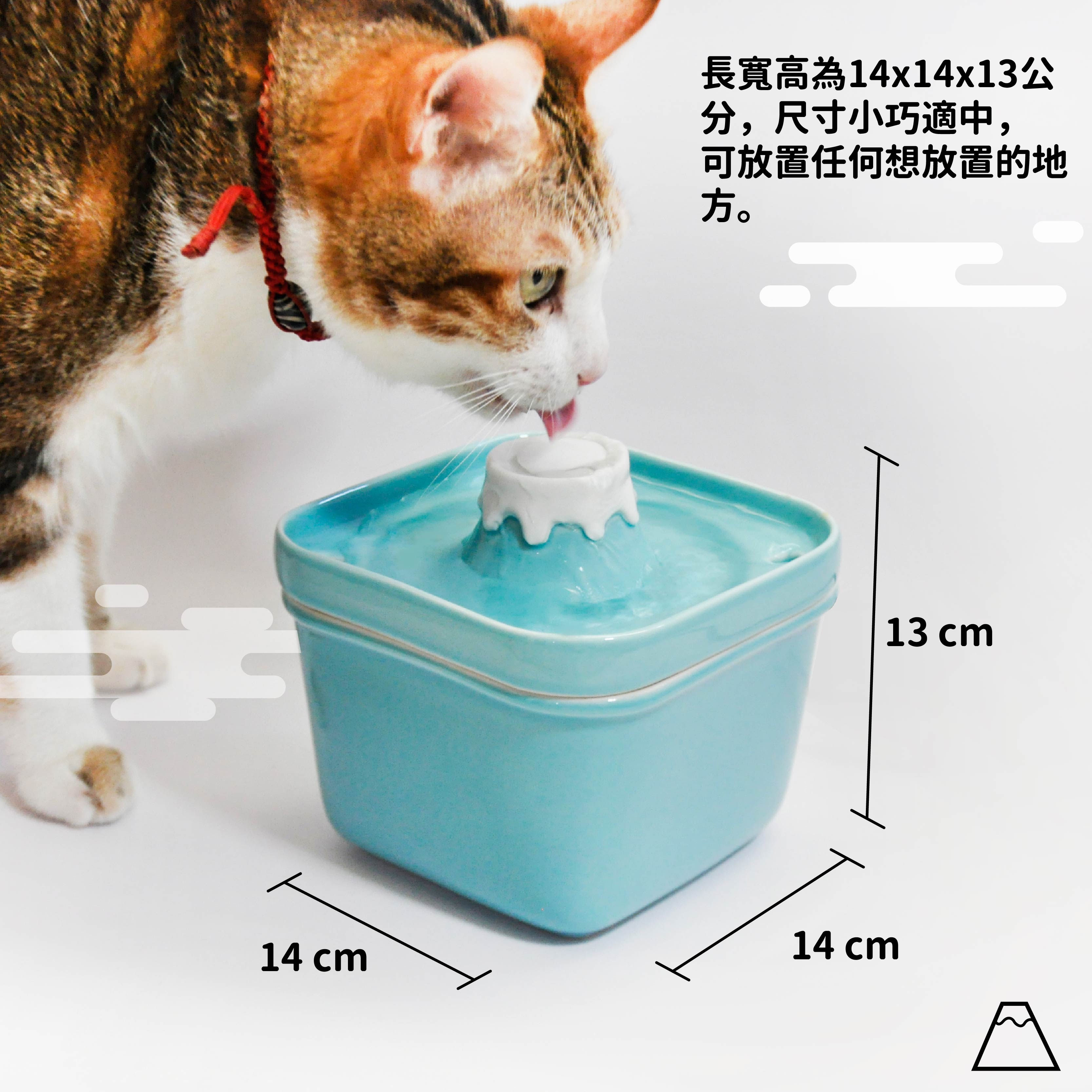 fuji mountain drinking fountain ceramic fountain for pets, , large