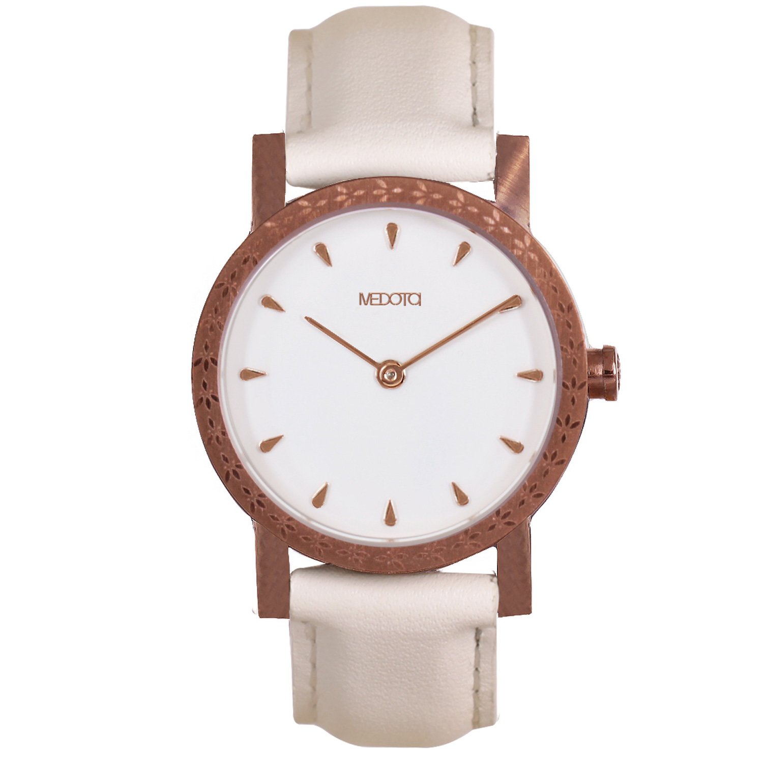 [MEDOTA] Autm series minimalist beige leather strap ladies watch / AT-9601, , large