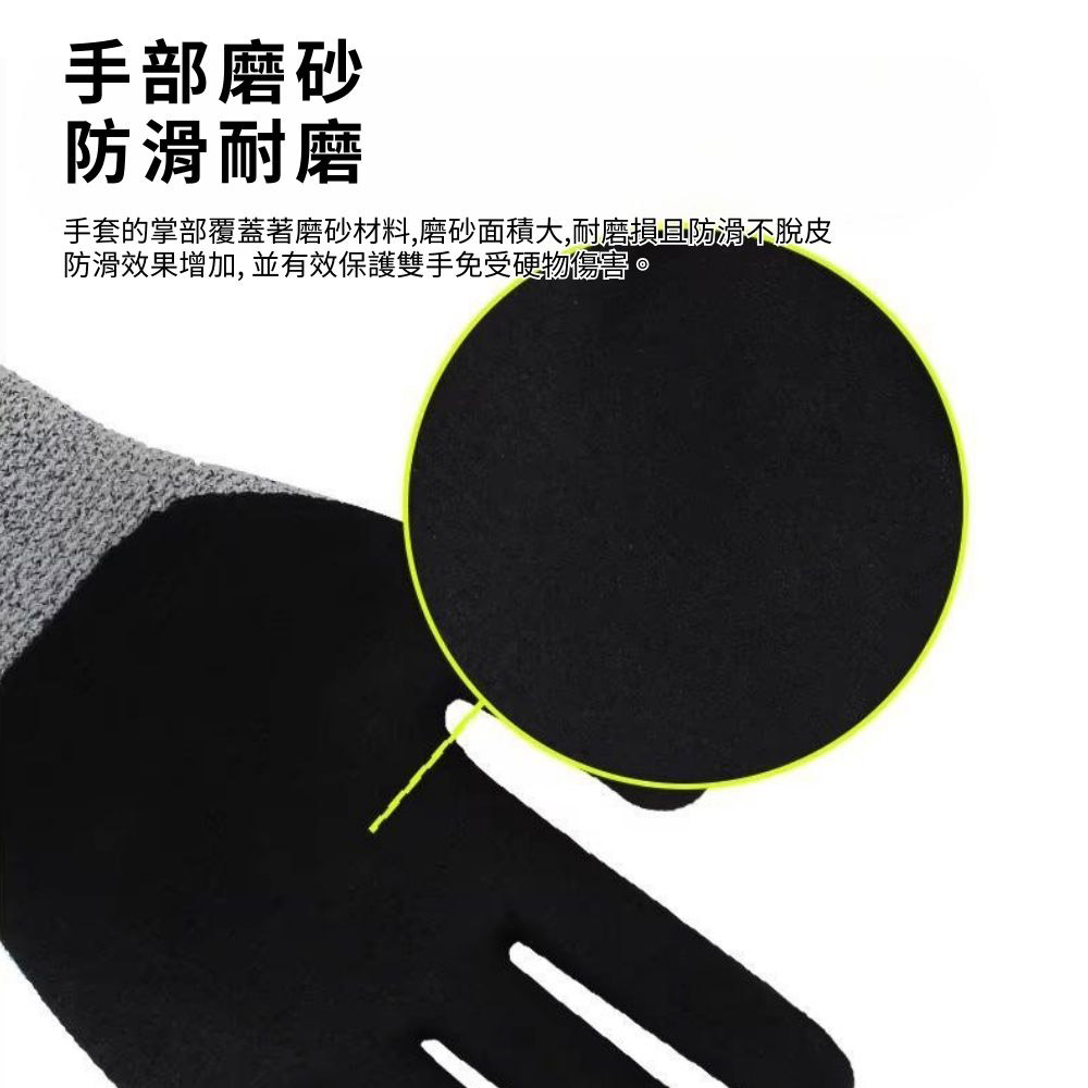5級高強度丁腈磨砂防割手套M-黃, , large