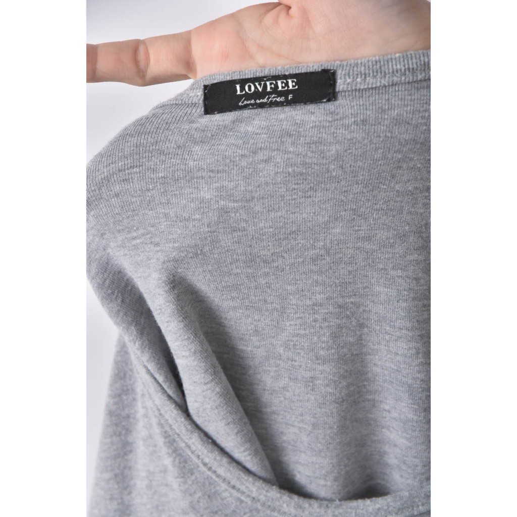 (L) lovfee灰色短袖上衣二手衣, , large