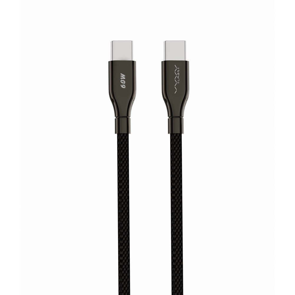 【Vyvylabs】60W Hardcord Series Fast Charging Data Cable Type-C to Type-C(1m)(Black), , large