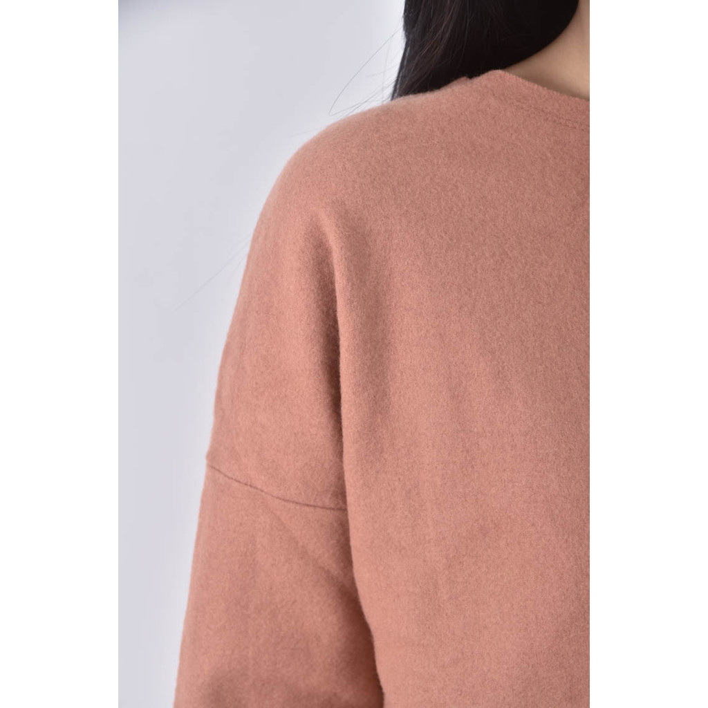 (XL) la aile質感圓領粉色長袖上衣二手衣, , large