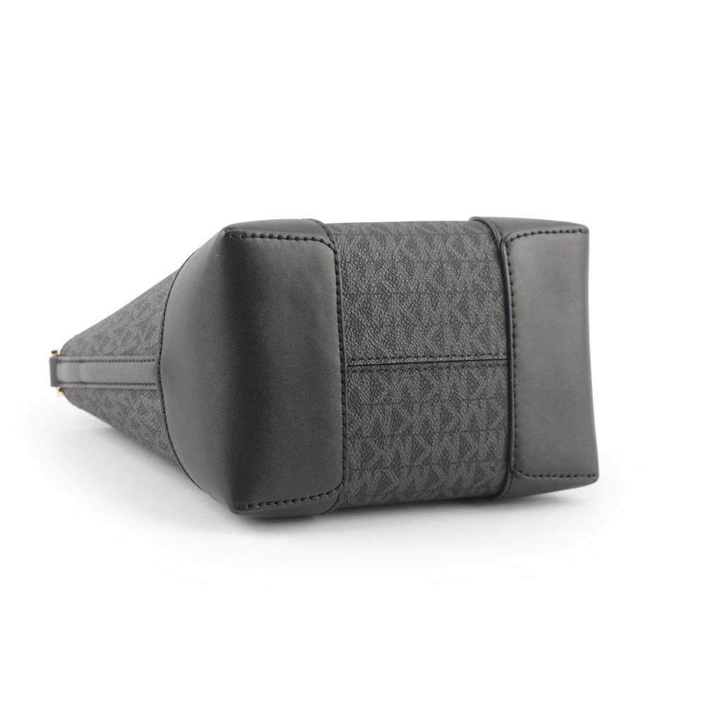 Michael Kors Mercer 塗層帆布束繩設計小款水桶包/黑色, , large