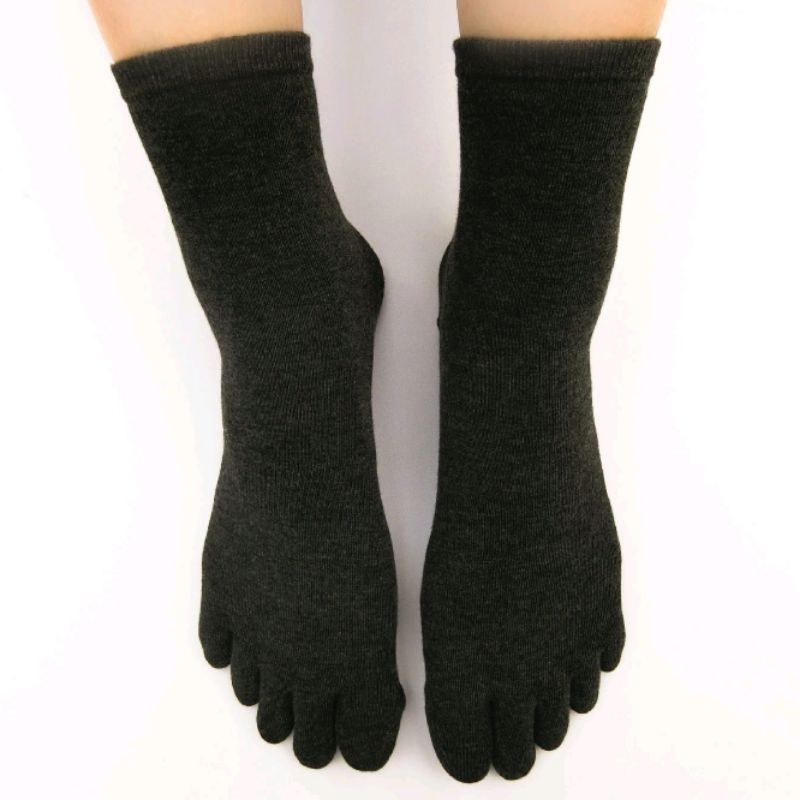 [Kaimei Cotton] Black set of 4 pairs, fully random, MIT made in Taiwan, pure cotton with fine needles and comfortable five toes (suitable for men and women), , large