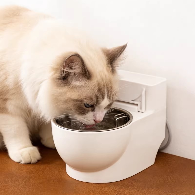 Toilet-Shaped Cat Water Bowl, , large