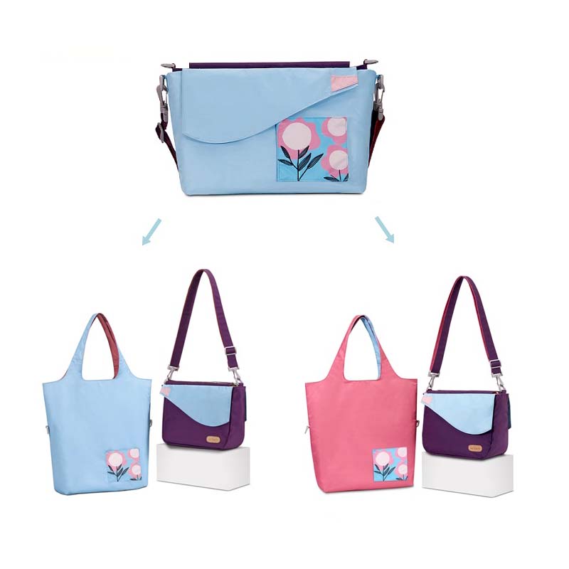 【seisei】遛遛包/斜背+托特二包合一_再生寶特瓶環保防水布/晴空藍, , large