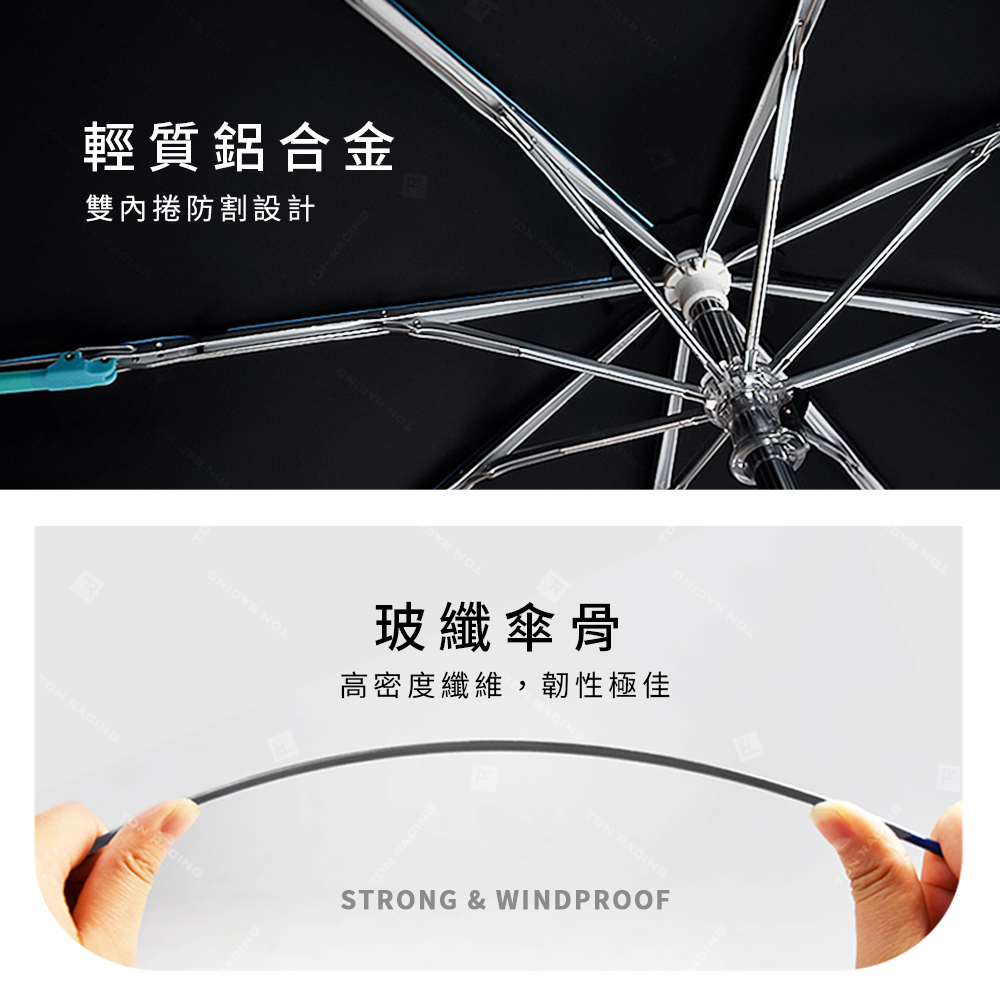 [TDN] Natural Light Ultra-Easy Open/Close Tri-Fold UV-Resistant Umbrella (B7617C) Snowflake Green, , large