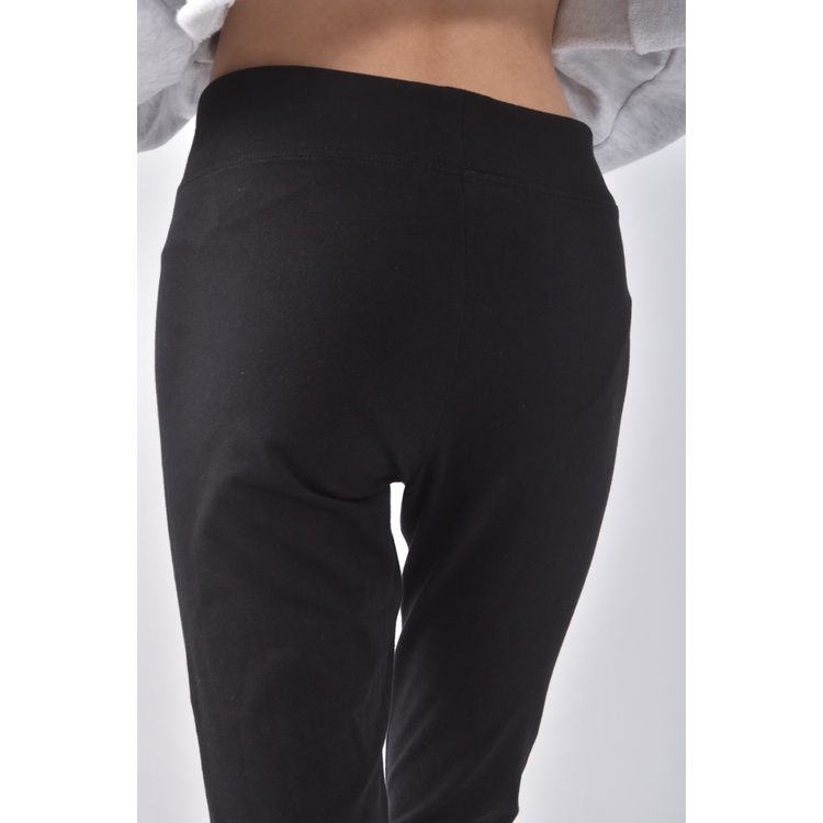 (S) fila高腰質感棉質黑色長褲二手衣, , large