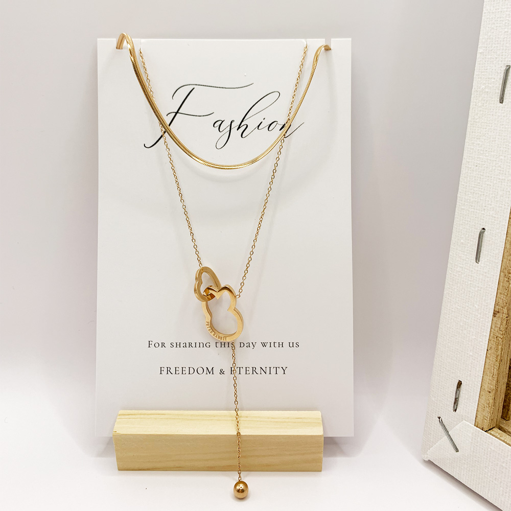 【世豐】PETER RABBIT 比得兔「戀鍊情深」雙層項鍊-玫瑰金, , large