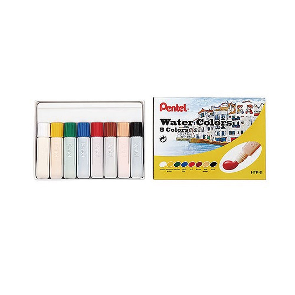 【Pentel 飛龍】軟管水彩8色 /盒 HTP-8 -, , large