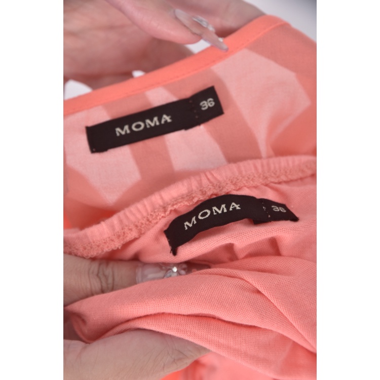 (S) moma質感兩件式橘色短袖上衣二手衣, , large