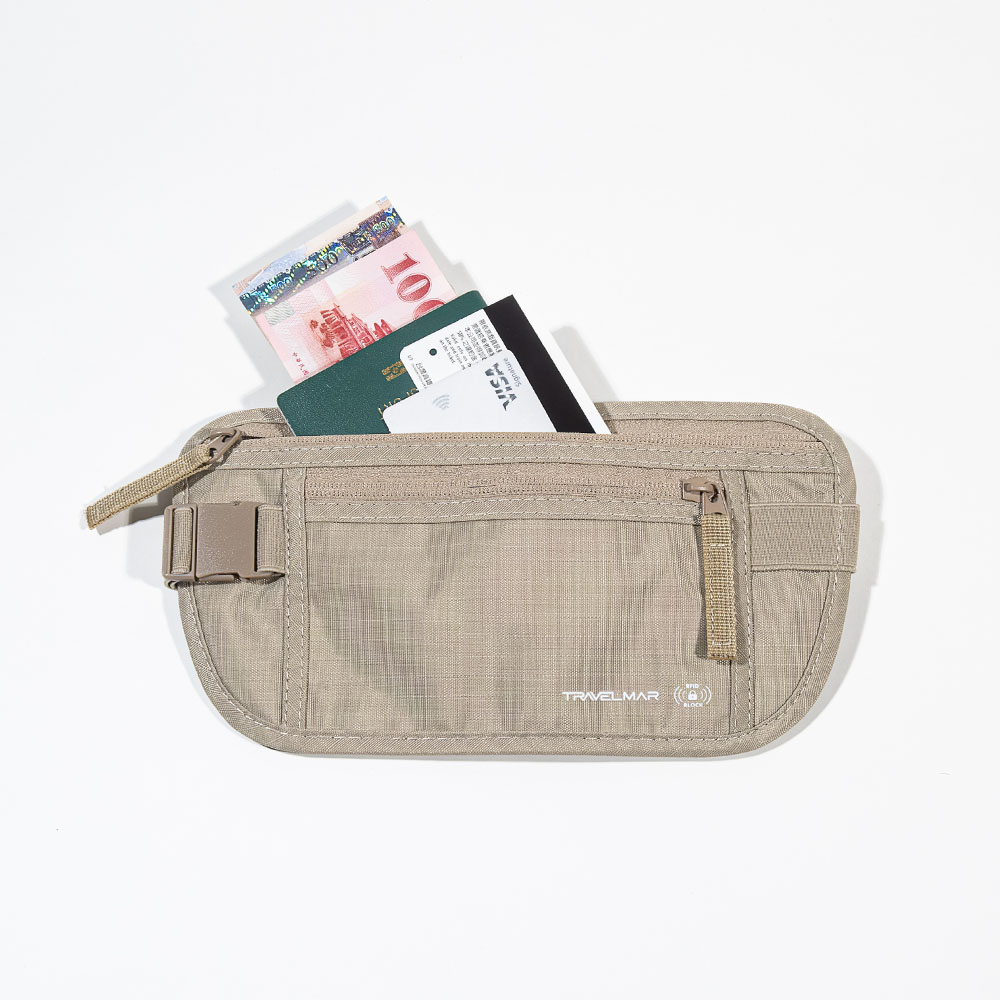 Travelmar RFID Anti-Theft Waist Bag-Sand, , large