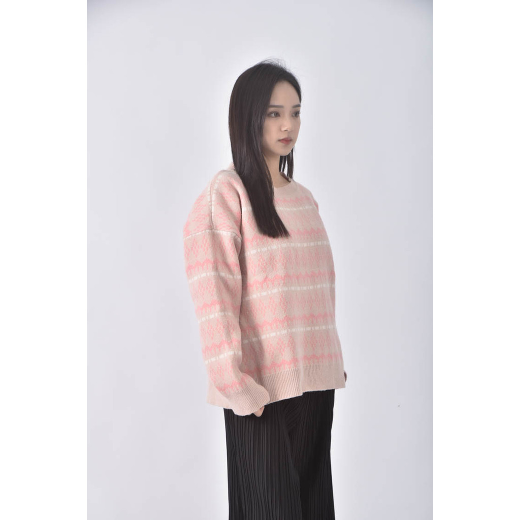 (XL) elfin滿版粉色長袖上衣二手衣, , large
