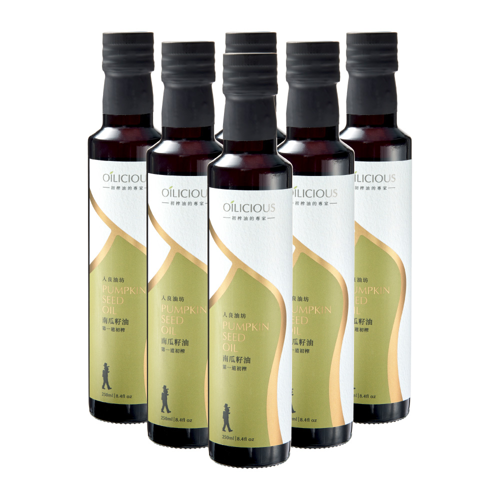 [人良油坊]第一道初榨南瓜籽油250ml x6入組, , large