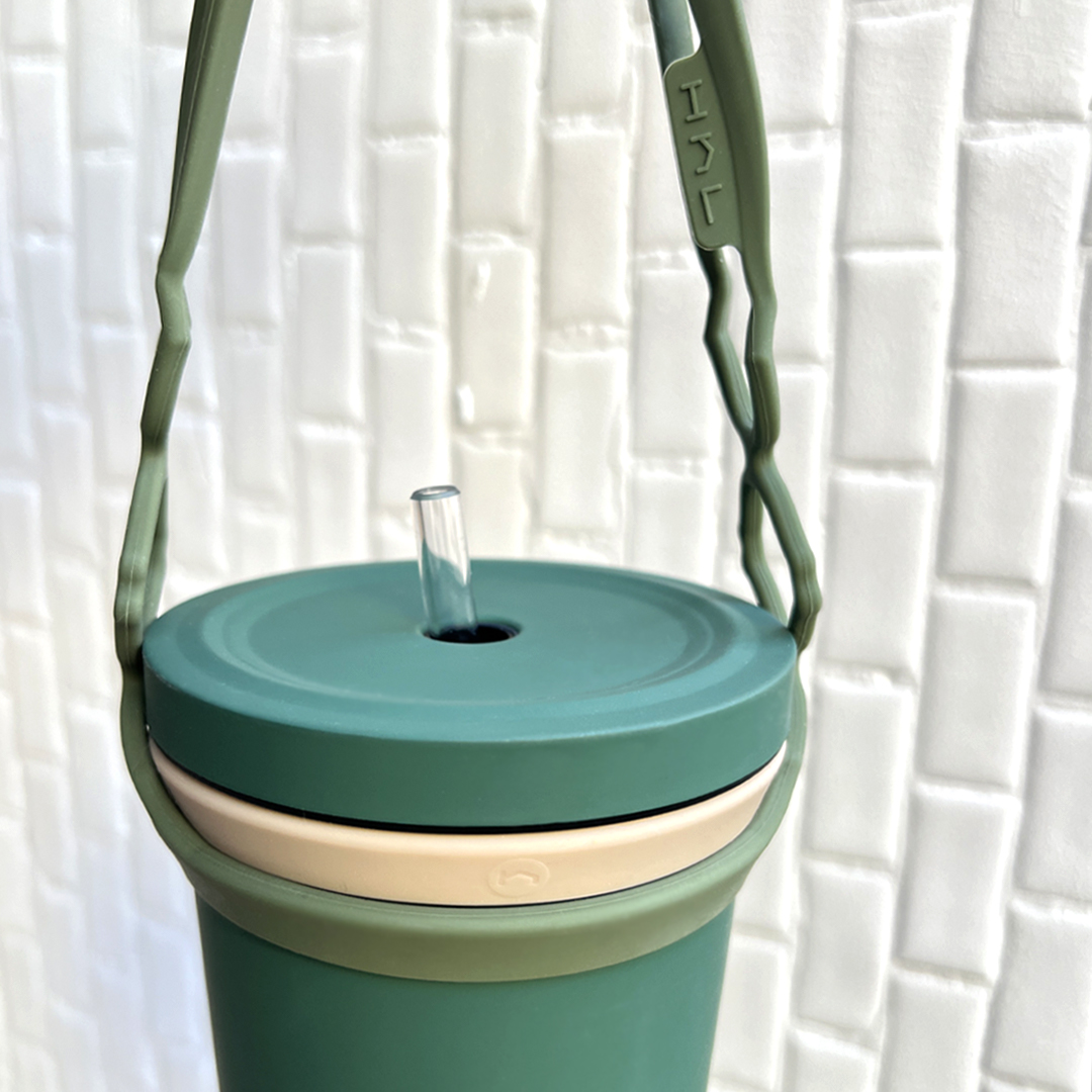 [HhL] Ling-Bei Plus-Cup Carrier Bag (Army green & sandy brown), , large