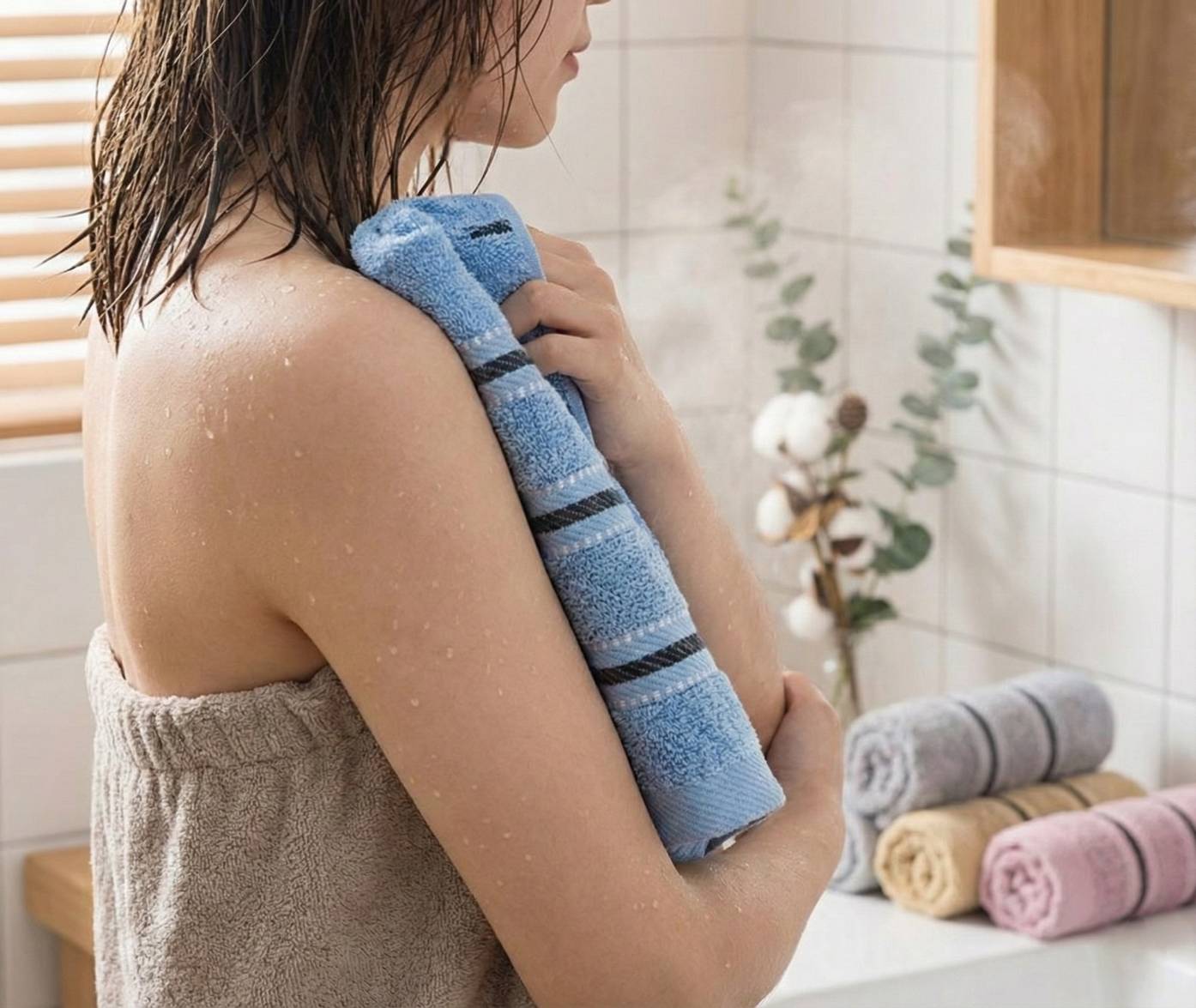 [Kaimei Cotton] Randomly excellent MIT made in Taiwan high quality 100% cotton 22 liang European color towels, , large