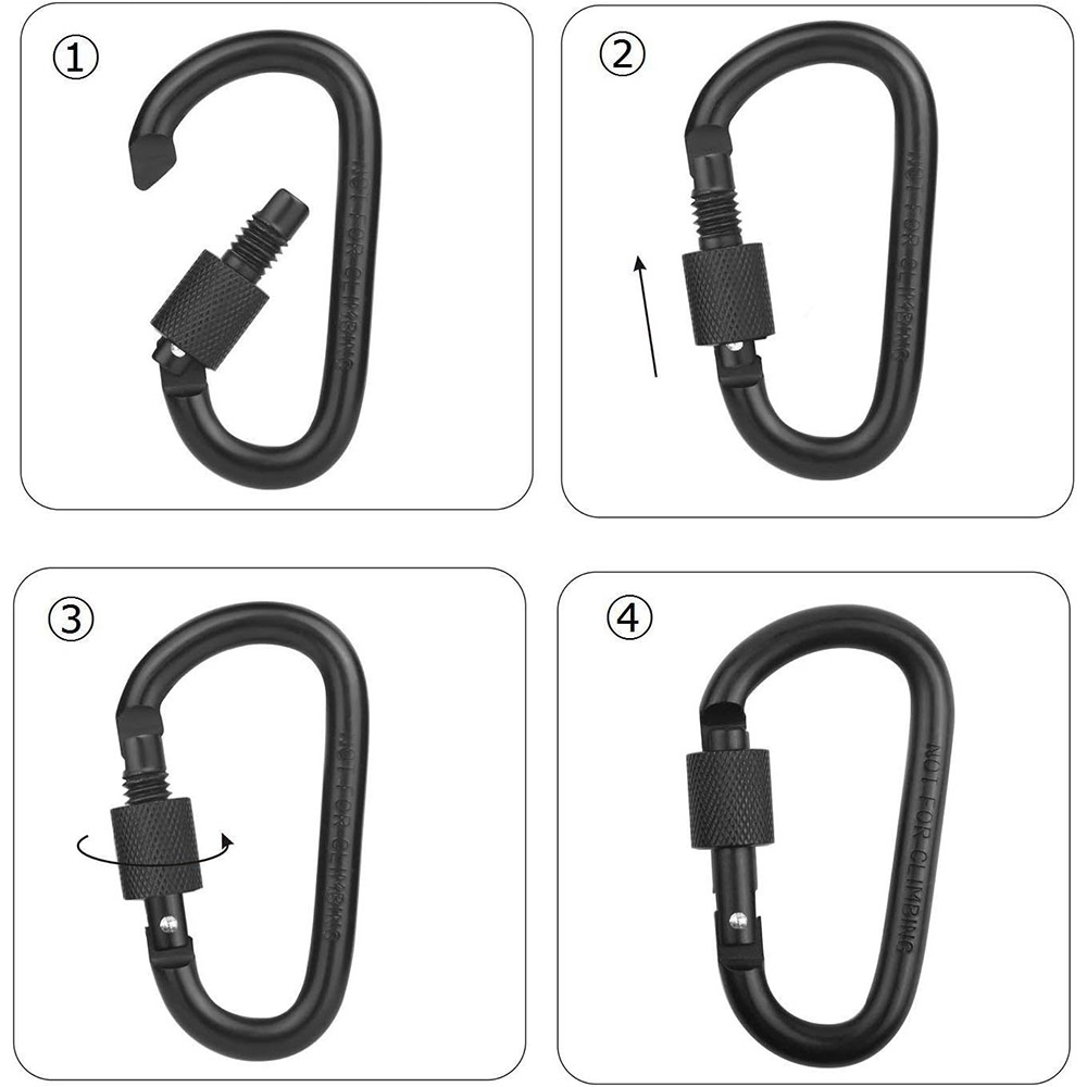 Keychain quick-release connector set 6 pcs (glossy black) 6.35mm hex compatible, , large