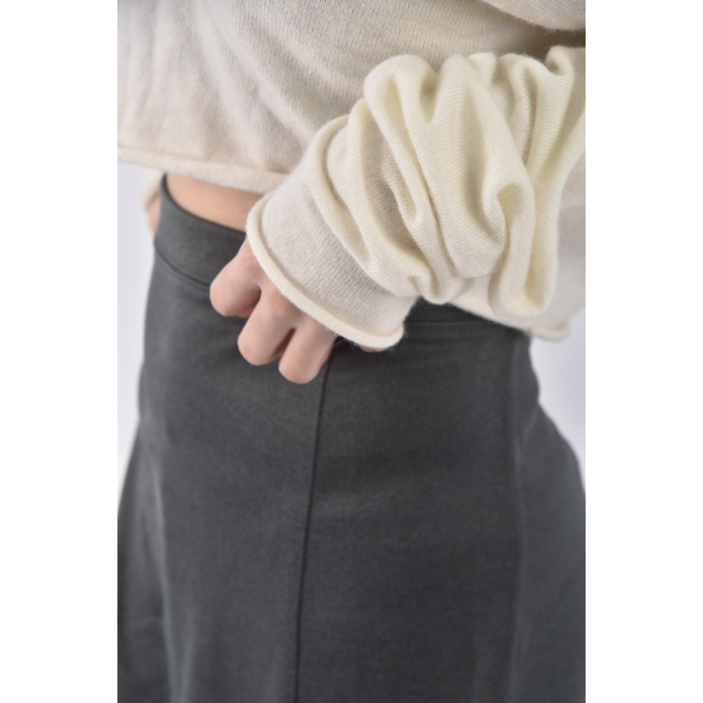 (XL) net素面灰色長裙二手衣, , large