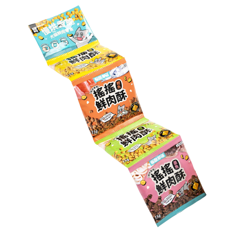 怪獸部落 LitoMon 犬貓點心 慢烘 搖搖鮮肉酥 四連串包 15*4包/串 犬貓零食 台灣製