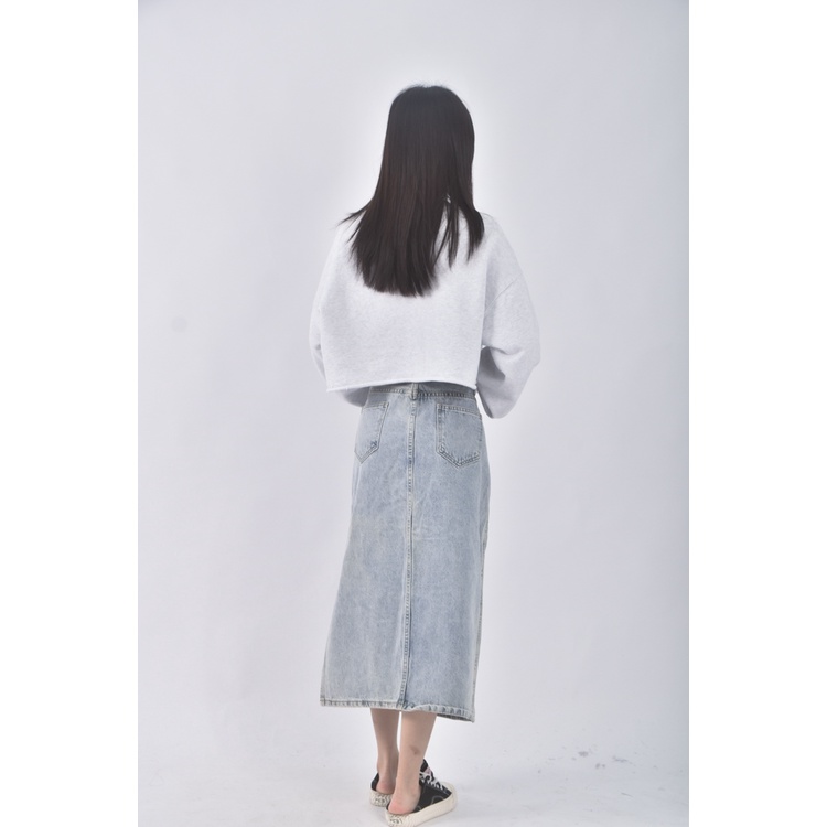 (XL) 丹寧牛仔藍色長裙二手衣, , large