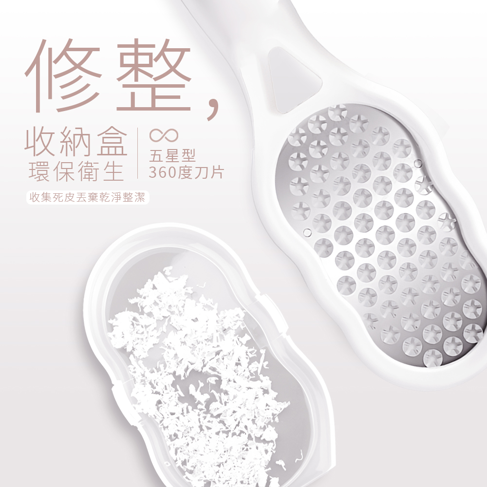 【上手家居】360度不鏽鋼磨腳皮刀 白色(腳皮刀/去腳皮/腳皮/刮腳皮/磨腳器/搓腳板/除腳皮/去死皮/刮腳皮刀), , large