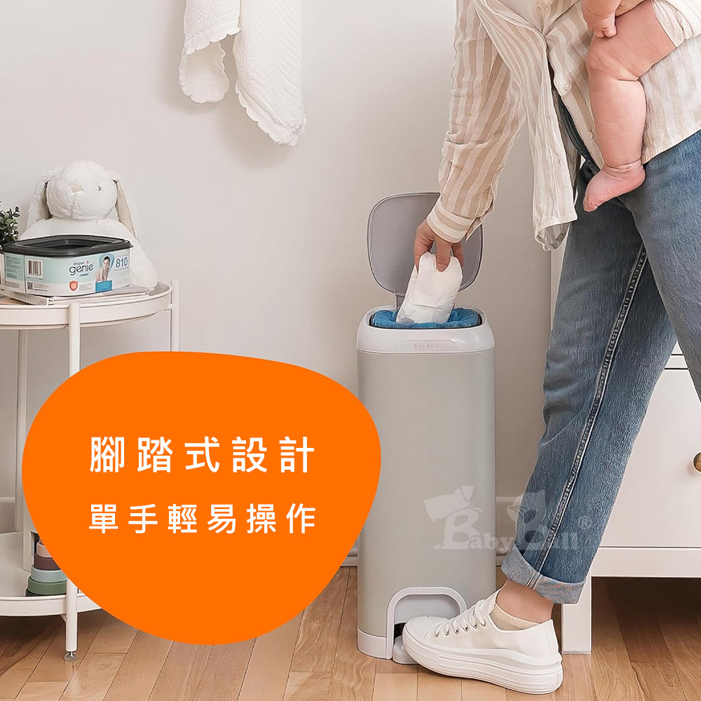 【倆寶貝精品館】加拿大Diaper Genie 不鏽鋼雙重鎖臭尿布處理器 多層鎖臭塑膠袋匣(加長型), , large