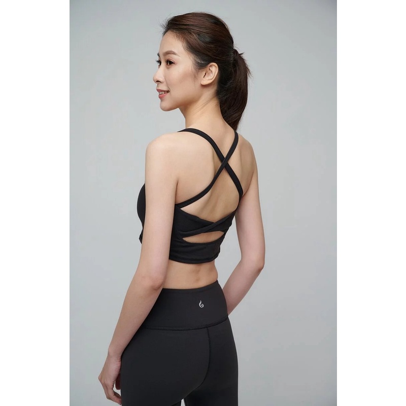 YOGA FLOW Chloe Bra - 扭轉短版上衣 - 淨黑 Black, , large