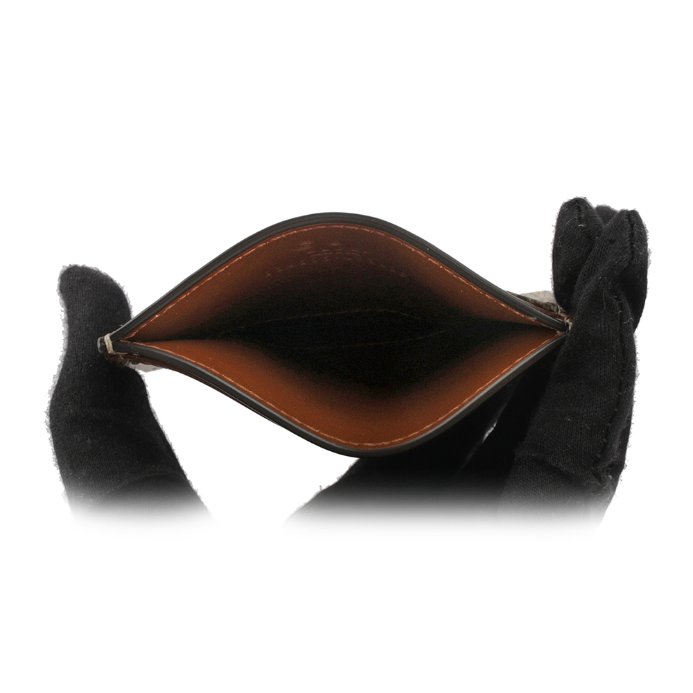 GUCCI GG Supreme塗層帆布及皮革4卡名片夾/卡片夾(棕色), , large