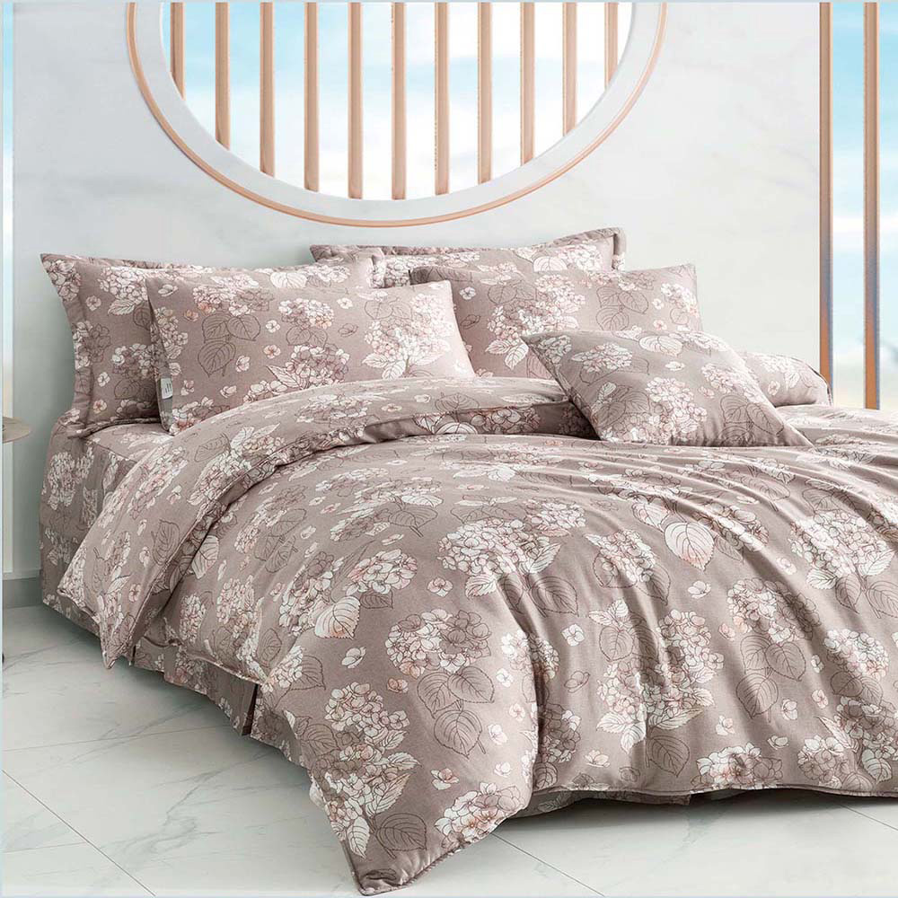 【多利寶寢具】INDIAN_100%純天絲雙人加大七件式床罩組-莫麗花園, , large