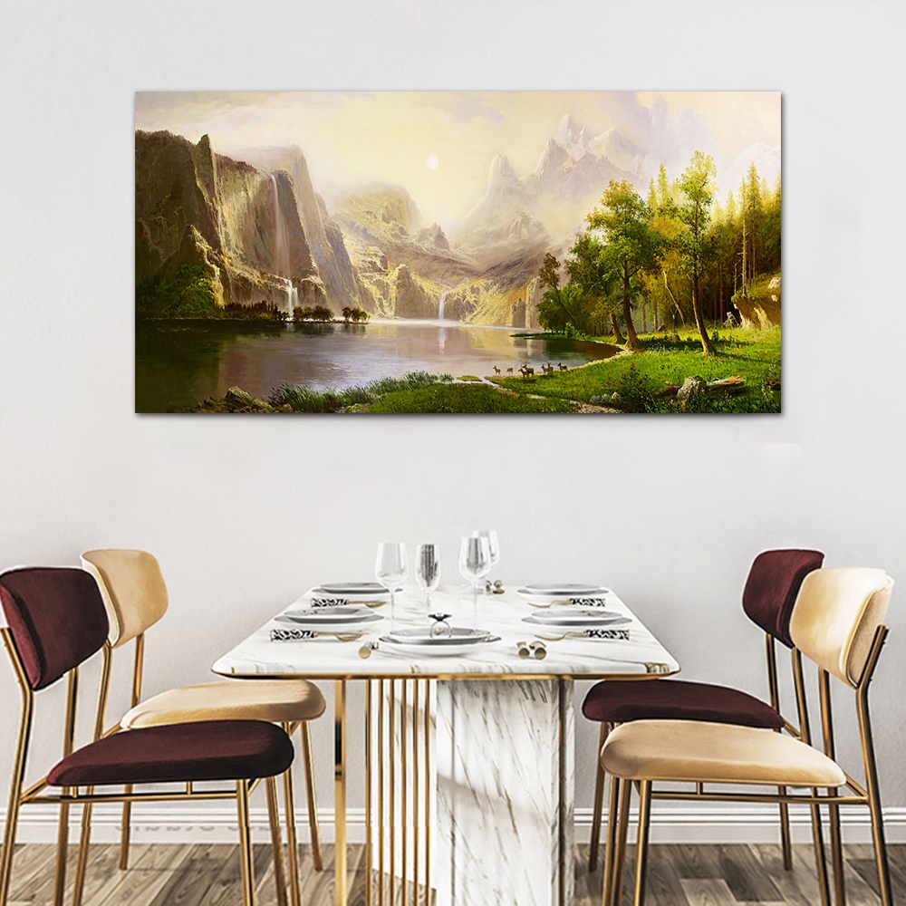 【御畫房】天山小鹿 國家一級畫師手繪油畫60&times;120cm(VF-141), , large