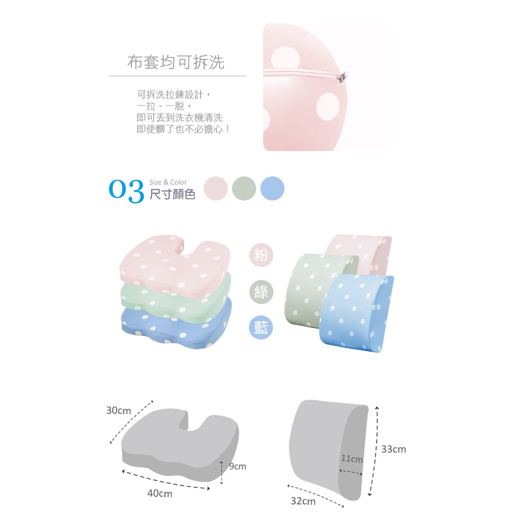 【格藍傢飾】水玉涼感舒壓美臀墊+腰靠墊 (三色可選), , large