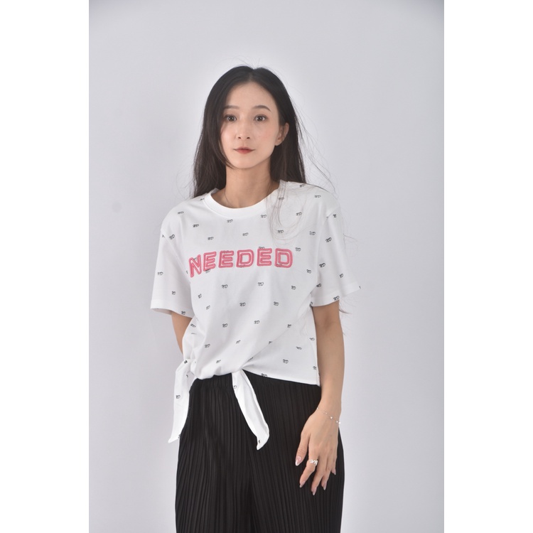 (S) needed棉質刺繡純棉白色短袖上衣二手衣, , large