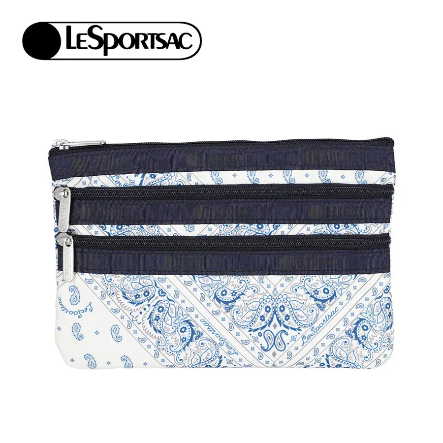 Lesportsac 3-Zip Cosmetic 三層拉鍊化妝包 / 微風織語, , large