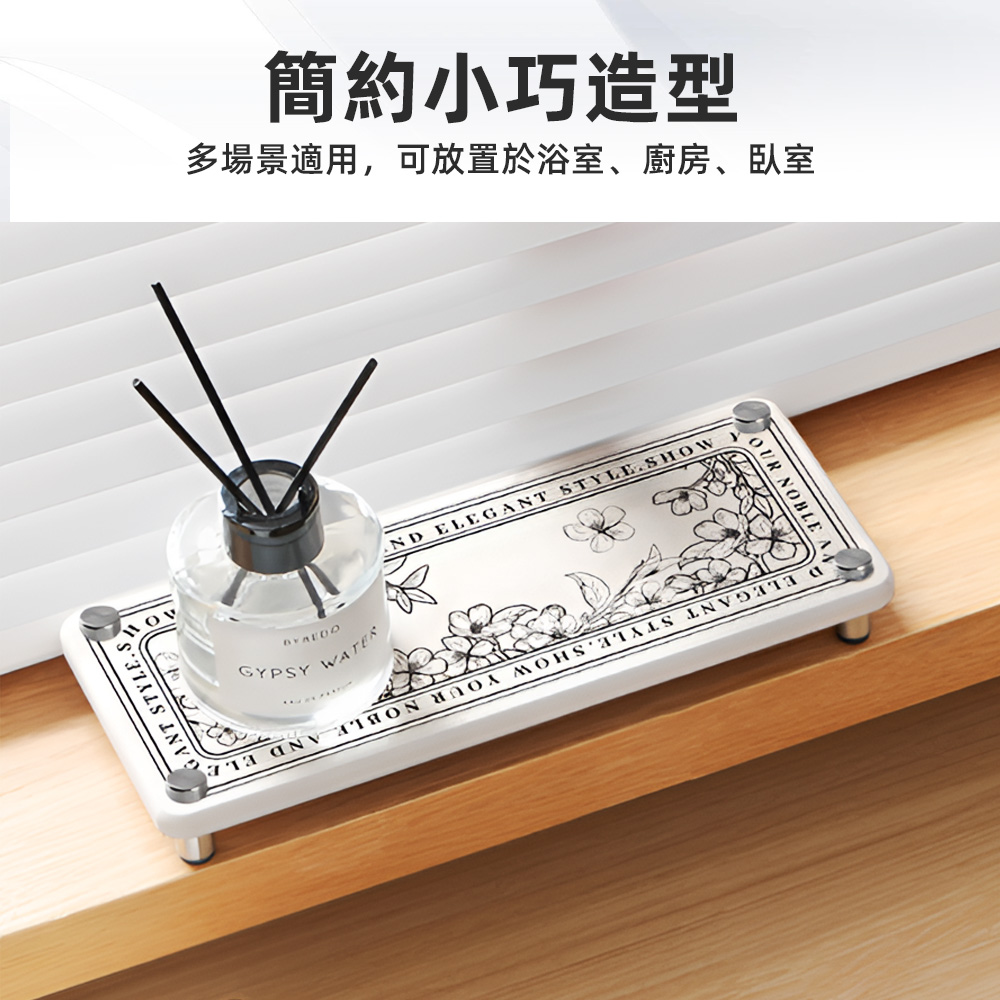 【上手家居】硅藻土洗漱墊 法式玫瑰(吸水墊/珪藻土/硅藻土杯墊/硅藻杯墊/硅藻土墊/洗漱墊/肥皂墊/珪藻墊/吸水杯墊), , large