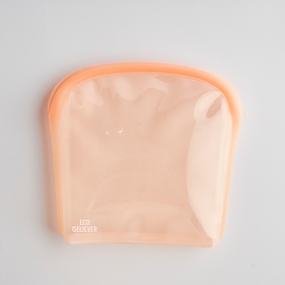 [JC ECO BELIEVER] 2000ml 蜜桃金矽膠食物袋 大開口存取方便 台灣食藥署合格 矽膠袋 食物袋 保鮮袋 密封袋 矽膠密封袋 Eco Believer