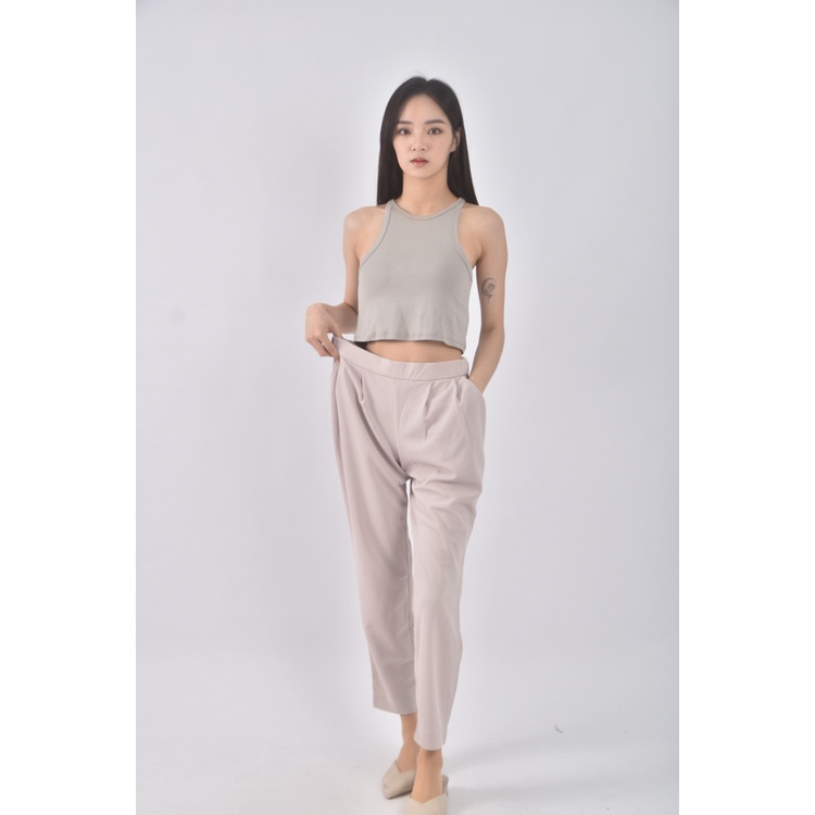 (M) vicky高腰質感西裝杏色長褲二手衣